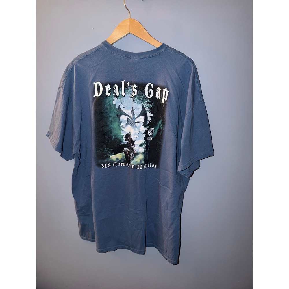 Deal's Gap Motorcycle Resort T Shirt 318 Curves 11 Miles Graphic Tee‎ Size 2XL